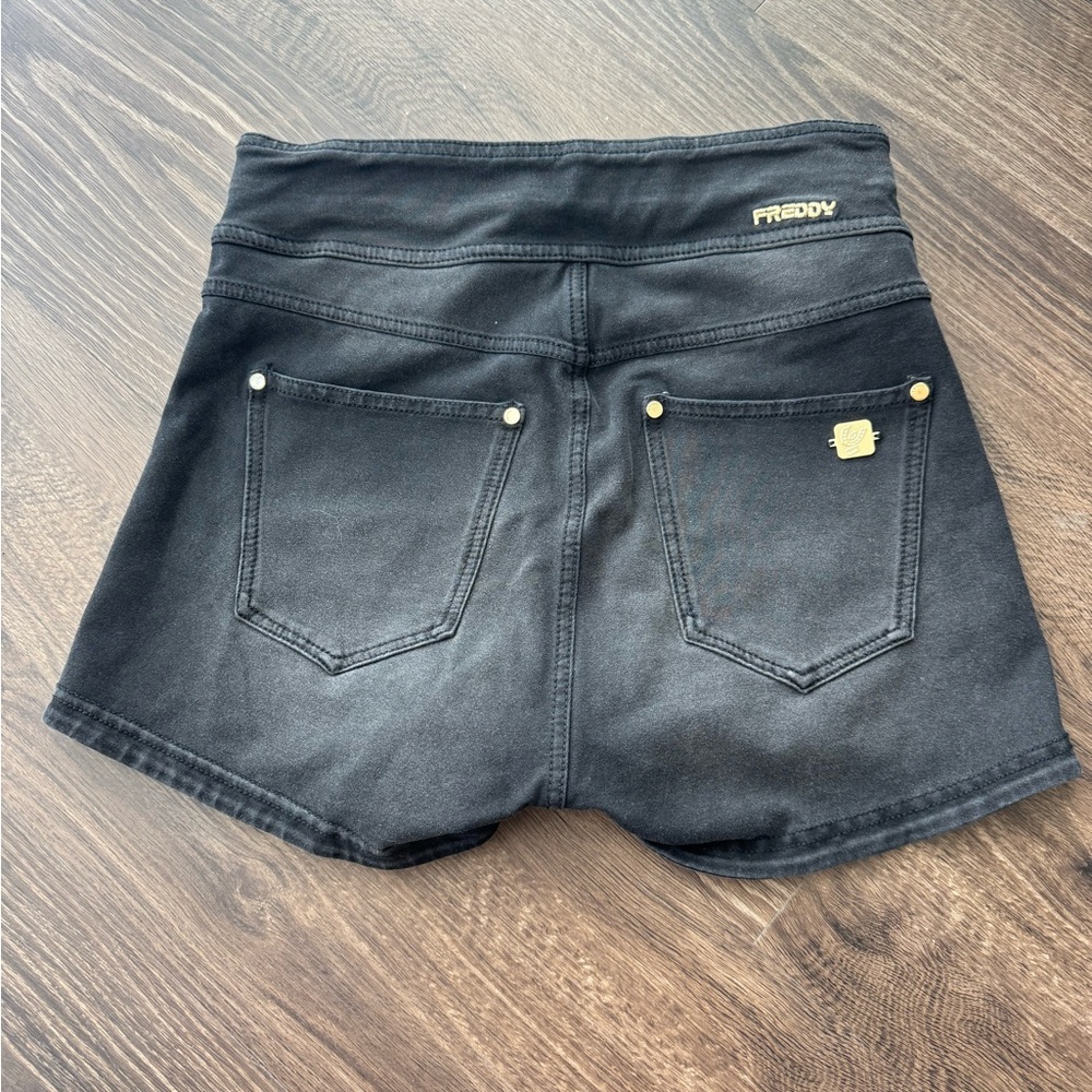 Freddy Black Jean Shorts with Distressed Finish